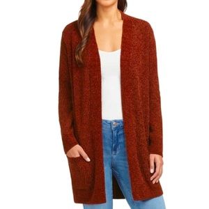 NWT Matty M Women’s Mid Length Open Front Soft Chenille Cardigan | Size Large